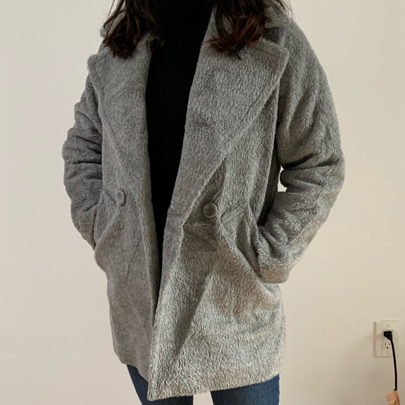 SOLD Merino wool blend grey coat - Picture 2 of 2